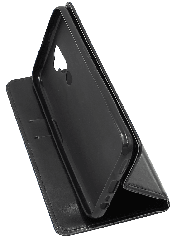 Oppo A5 2020 oldalra nyíló flipes bőrtok asztali tartó funkciós fekete