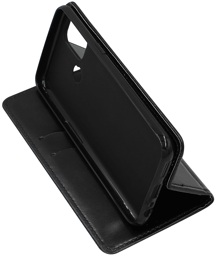 Oppo A53 2020 oldalra nyíló flipes bőrtok asztali tartó funkciós fekete