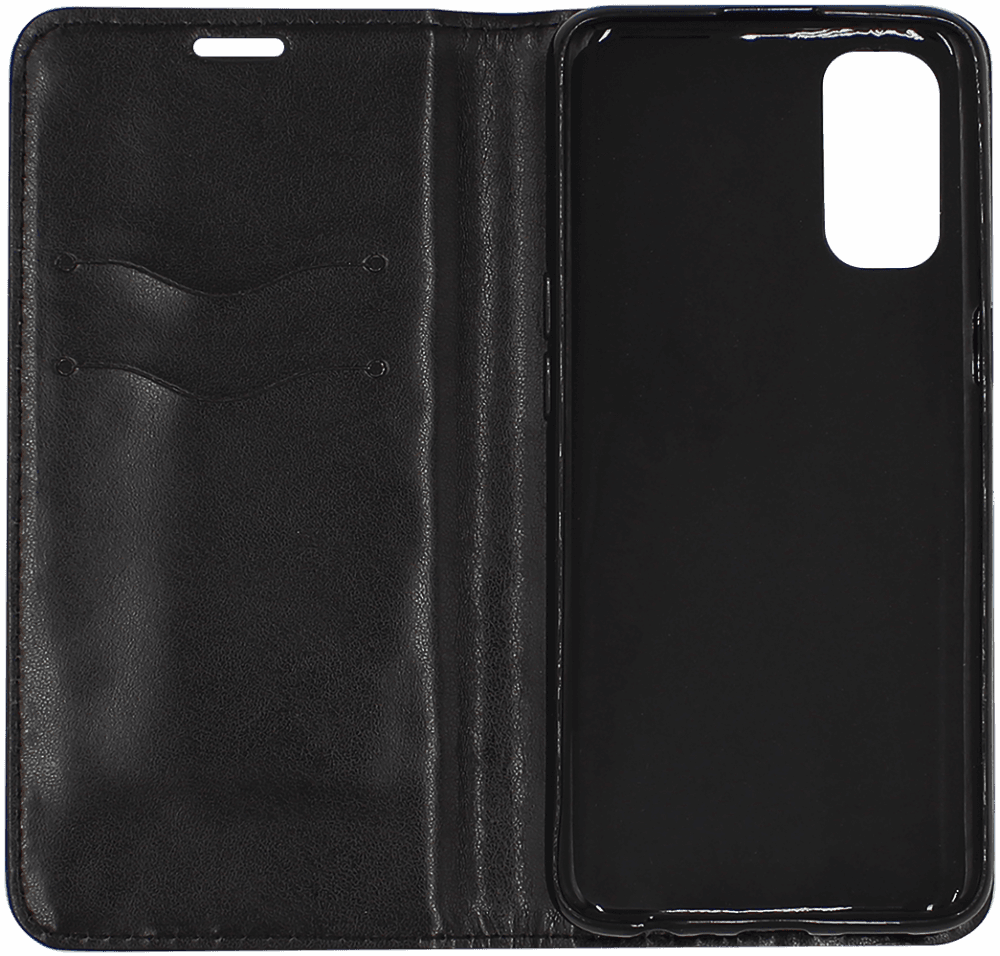 Oppo Reno4 oldalra nyíló flipes bőrtok asztali tartó funkciós fekete