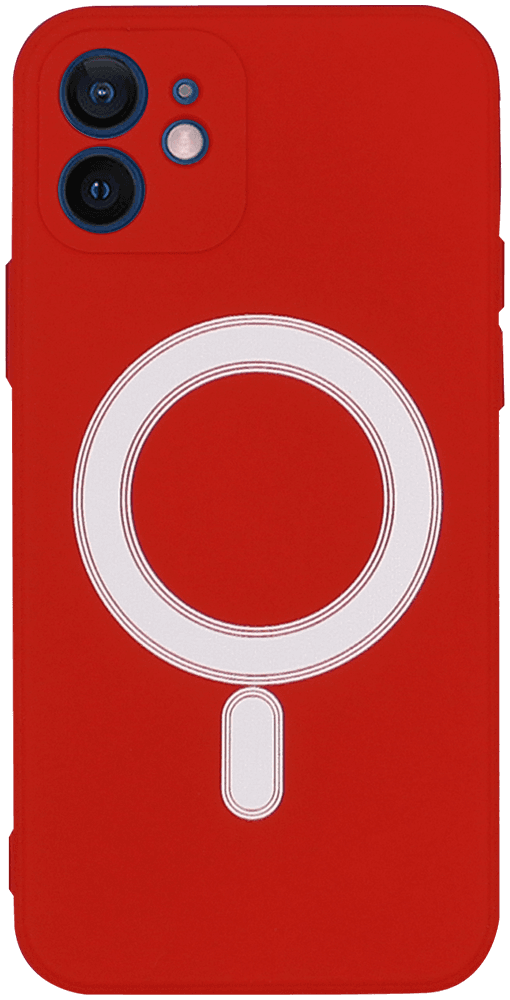 Apple iPhone 12 szilikon tok gyári MagSafe piros