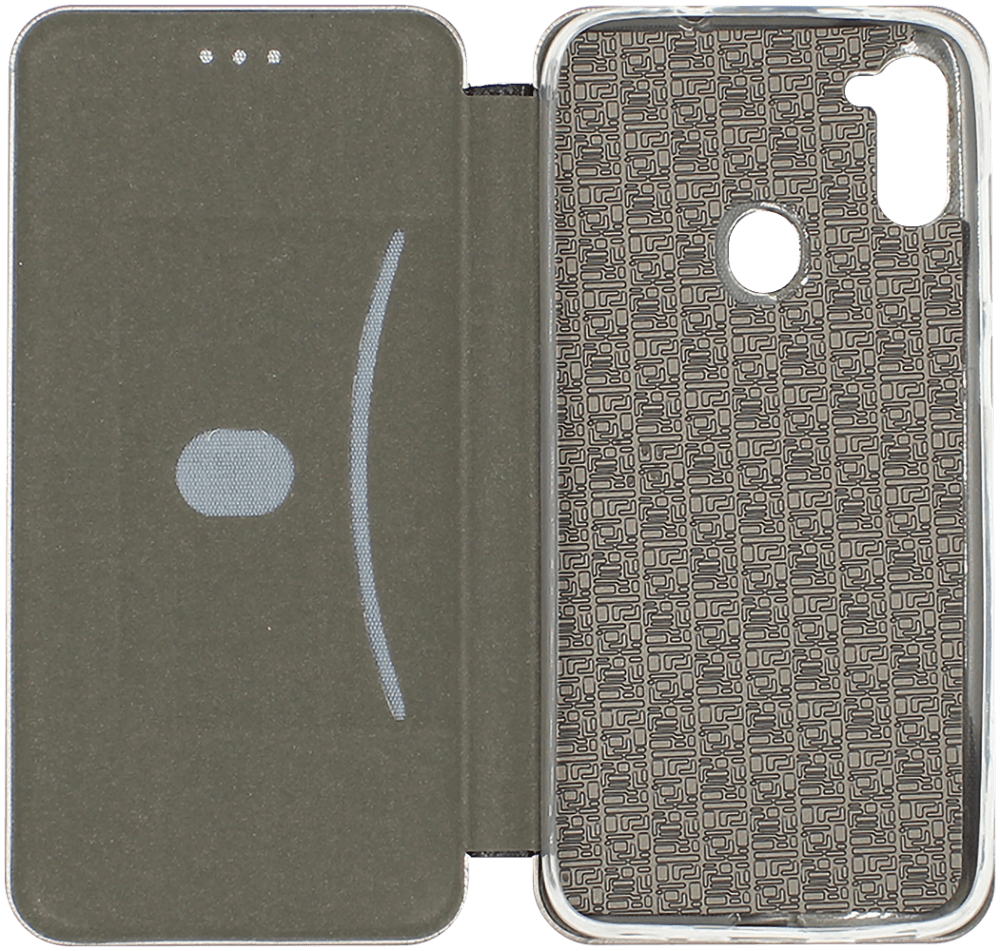 Samsung Galaxy M11 (SM-M115F) oldalra nyíló mágneses flipes bőrtok prémium minőség ezüst