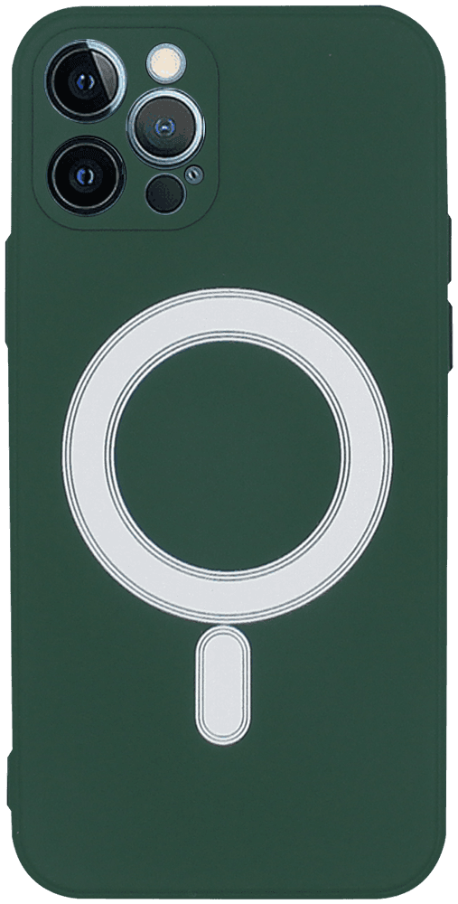 Apple iPhone 12 Pro szilikon tok gyári MagSafe sötétzöld