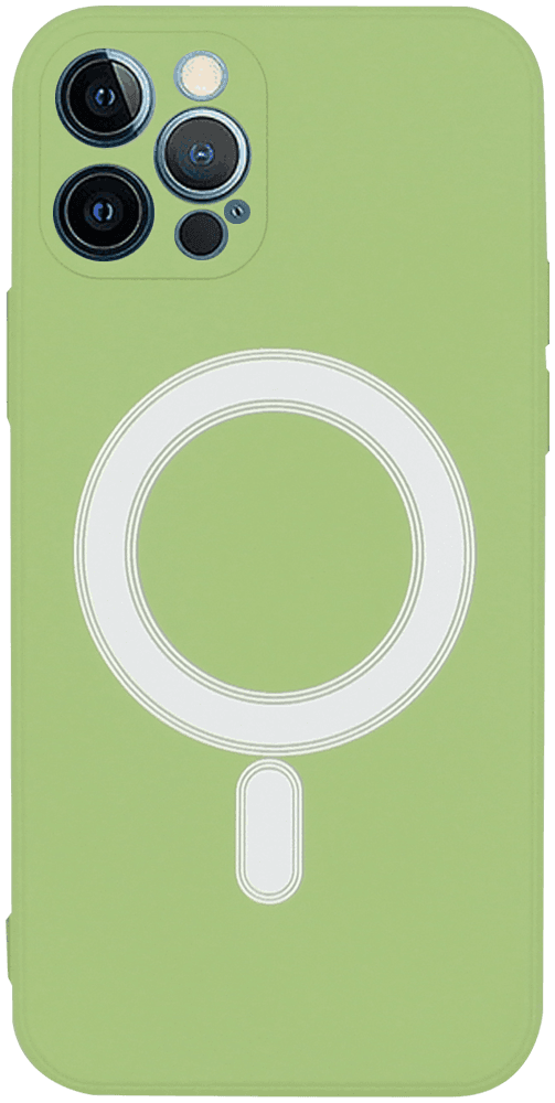 Apple iPhone 12 Pro Max szilikon tok gyári MagSafe világoszöld