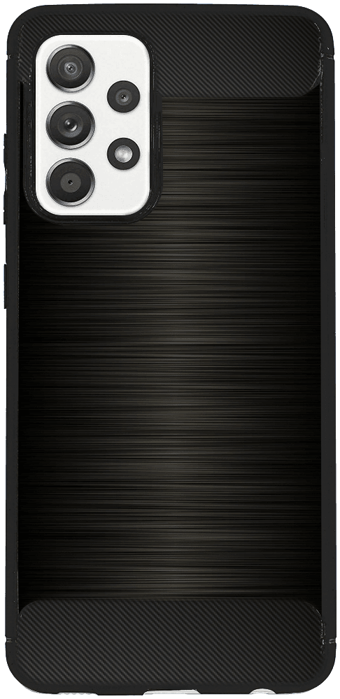 Samsung Galaxy A52 4G (SM-A525F) ütésálló szilikon tok szálcsiszolt-karbon minta légpárnás sarok fekete