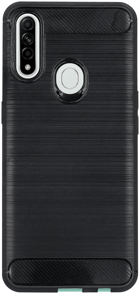 Oppo A31 ütésálló szilikon tok szálcsiszolt-karbon minta légpárnás sarok fekete
