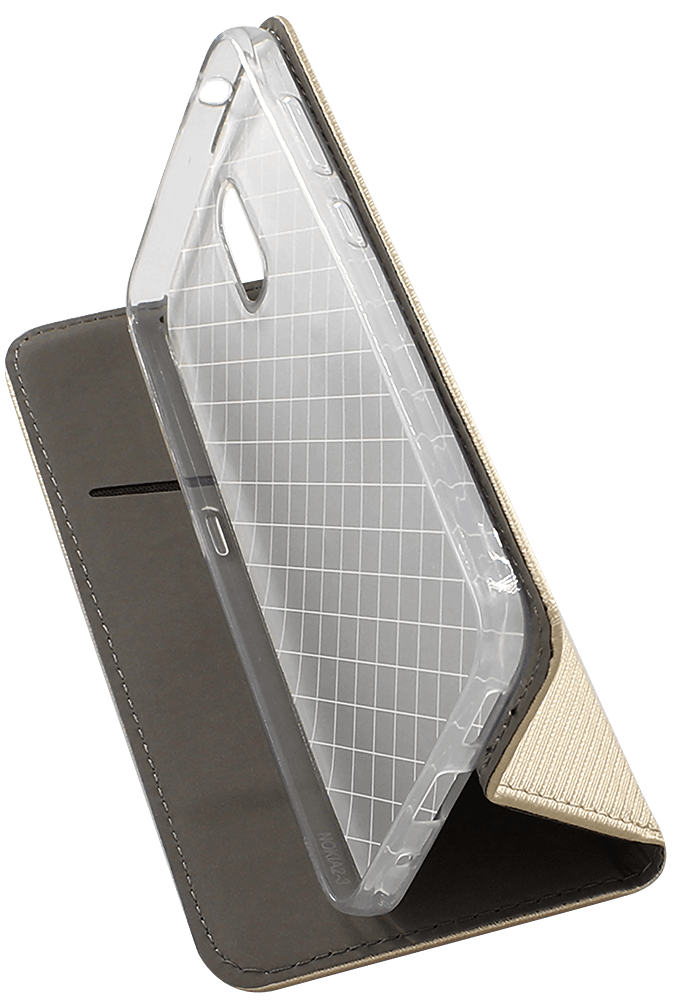 Nokia 2.3 oldalra nyíló flipes bőrtok rombusz mintás arany
