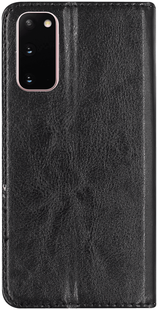 Samsung Galaxy S20 (SM-G980F) oldalra nyíló flipes bőrtok valódi bőr fekete