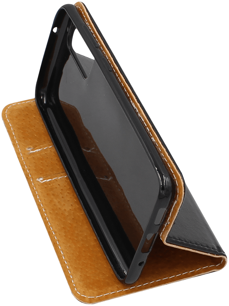 Samsung Galaxy S20 (SM-G980F) oldalra nyíló flipes bőrtok valódi bőr fekete