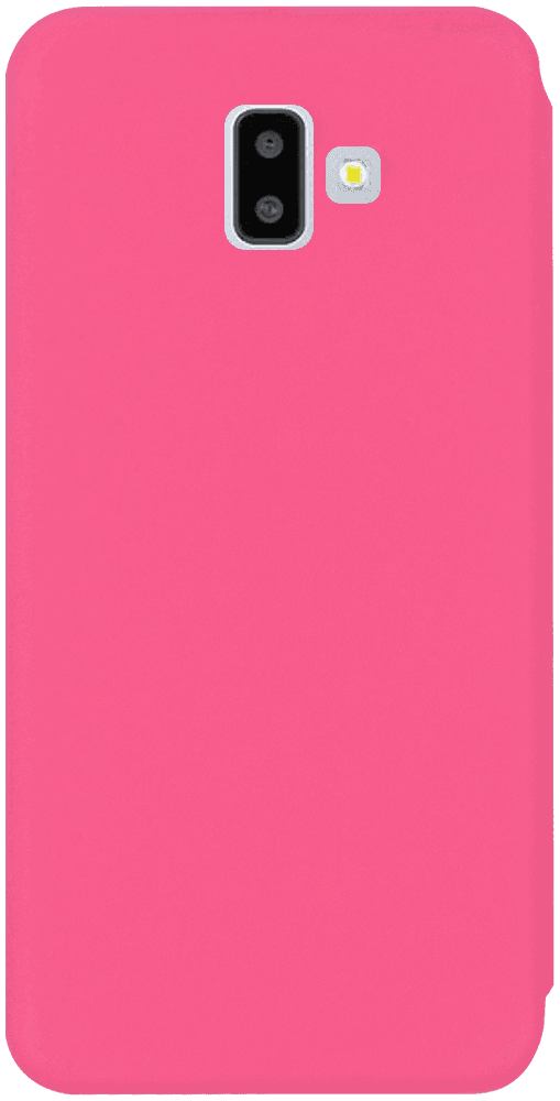 Samsung Galaxy J6 Plus (J610F) oldalra nyíló flipes textilbőr tok prémium minőség rózsaszín