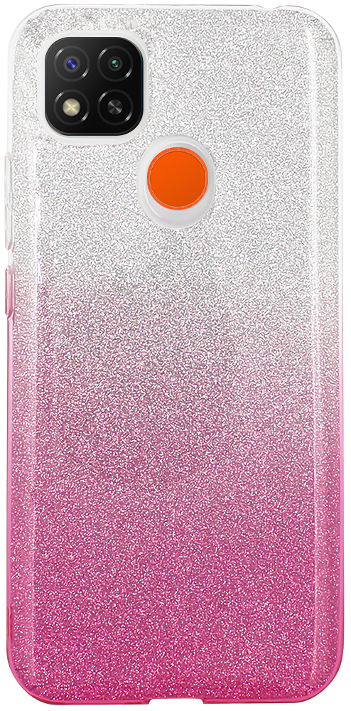 Xiaomi Redmi 9C szilikon tok csillogó hátlap rózsaszín/ezüst