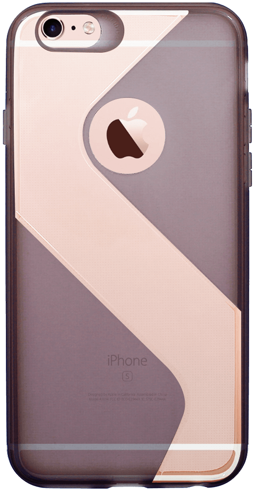 Apple iPhone 6S szilikon tok logó kihagyós S-CASE átlátszó füstszínű