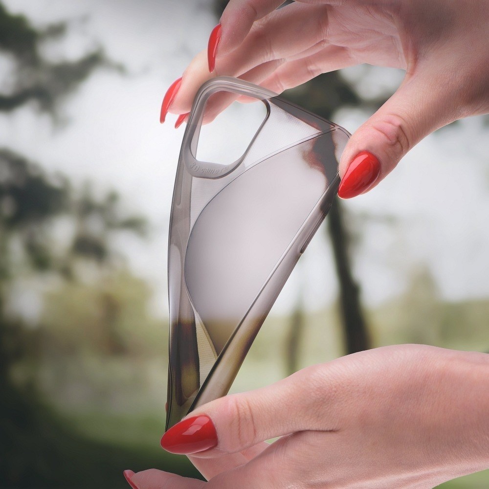 Samsung Galaxy A41 ( SM-A415F) szilikon tok S-CASE átlátszó füstszínű