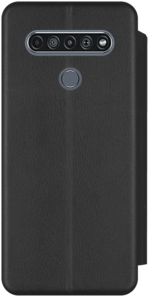 LG K61 oldalra nyíló mágneses flipes bőrtok prémium minőség fekete