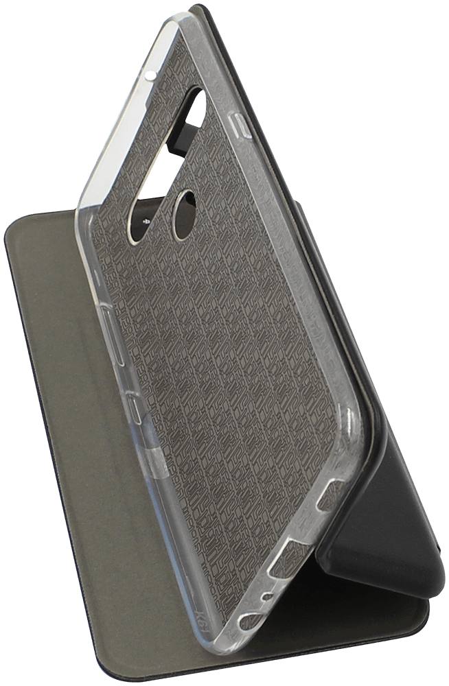 LG K61 oldalra nyíló mágneses flipes bőrtok prémium minőség fekete