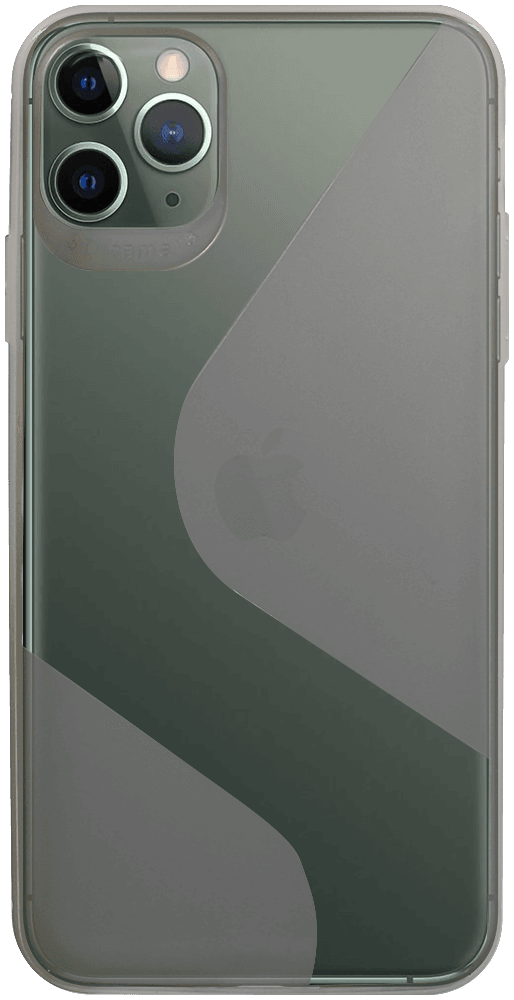 Apple iPhone 11 Pro Max szilikon tok S-CASE átlátszó füstszínű