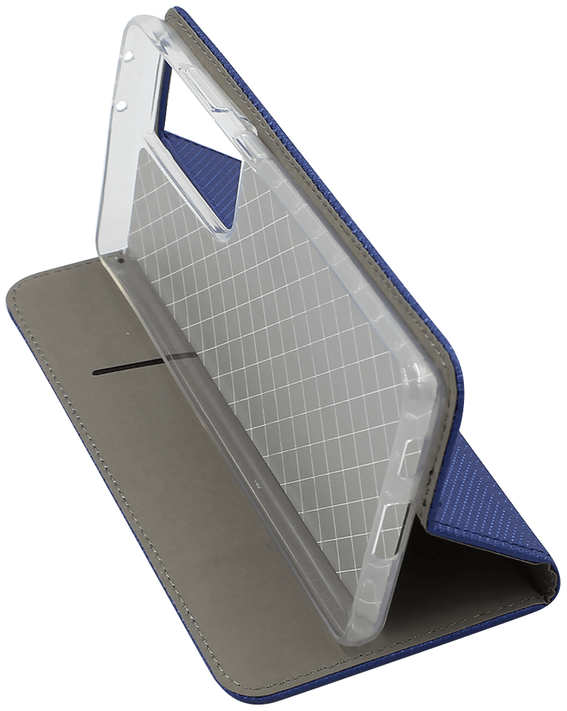 Samsung Galaxy S21 Ultra 5G (SM-G998B) oldalra nyíló flipes bőrtok rombusz mintás sötétkék