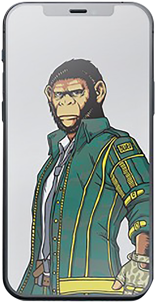 Apple iPhone XS edzett üvegfólia Mr Monkey átlátszó fekete