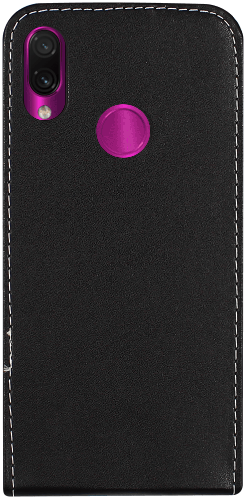 Xiaomi Redmi Note 7 lenyíló flipes bőrtok fekete