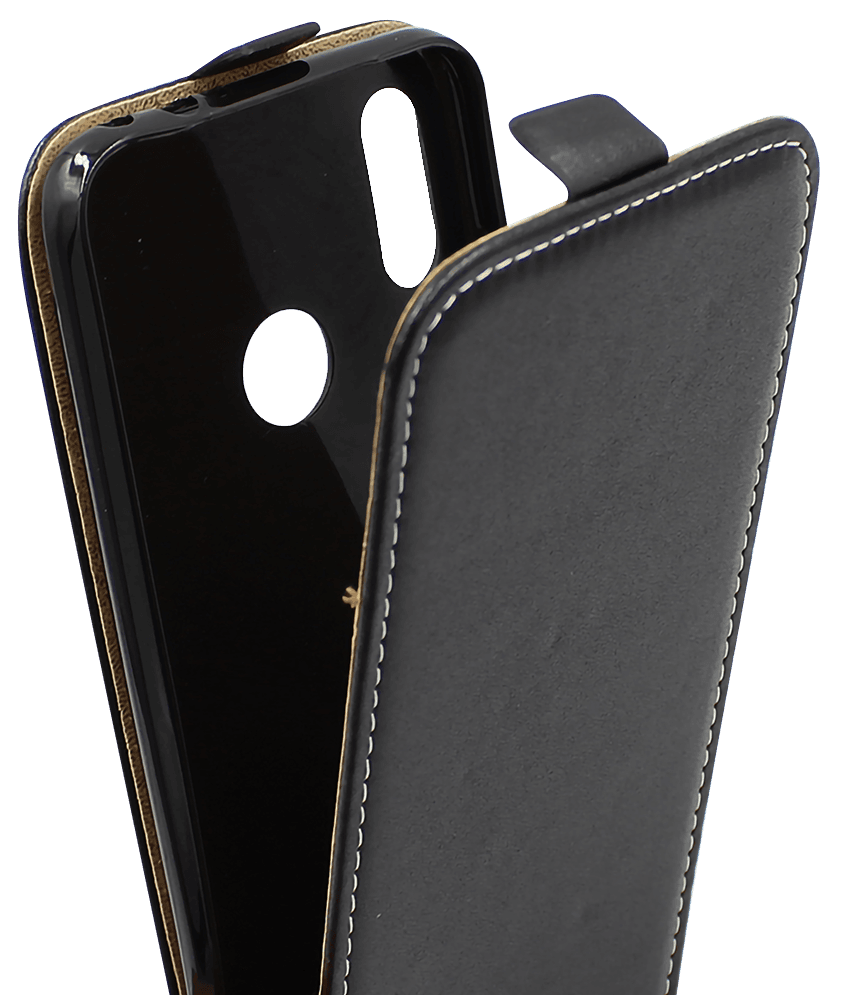 Xiaomi Redmi Note 7 lenyíló flipes bőrtok fekete