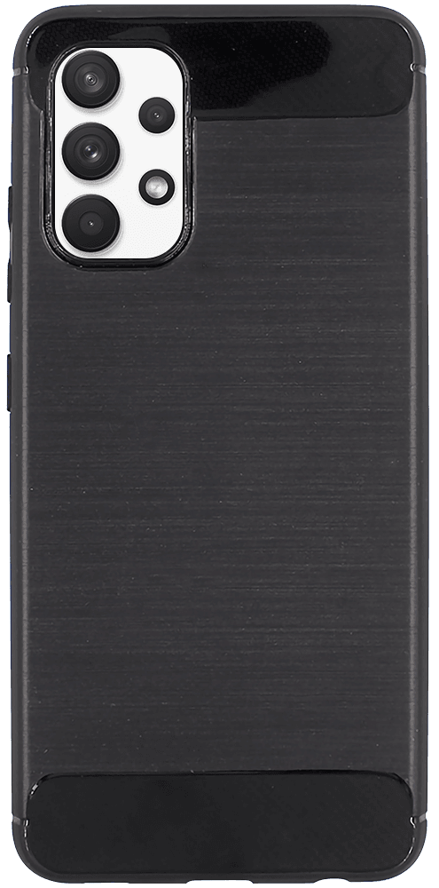 Samsung Galaxy A32 4G (SM-A325F) ütésálló szilikon tok szálcsiszolt-karbon minta légpárnás sarok fekete