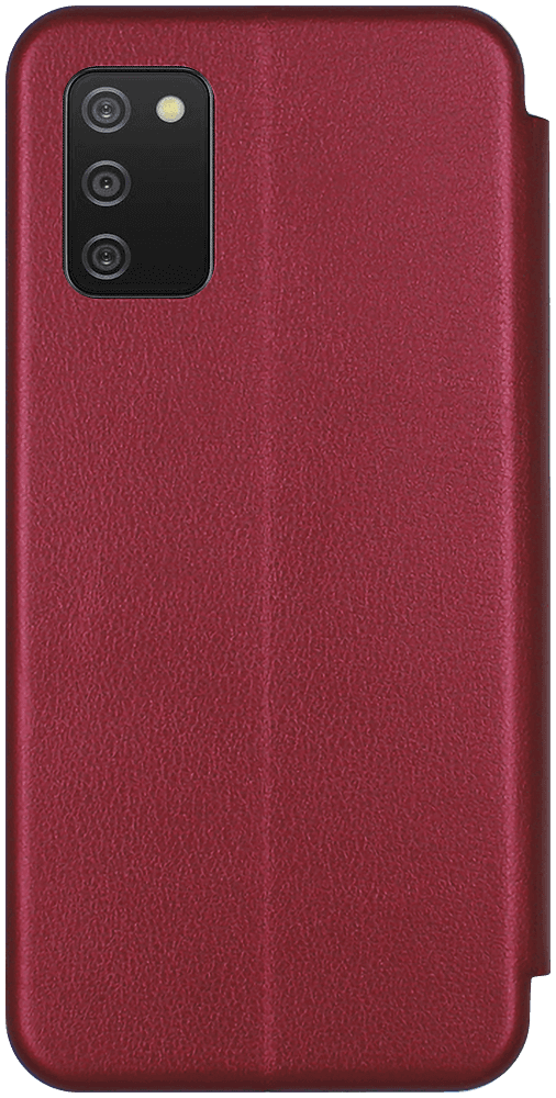 Samsung Galaxy A02s (SM-A025) oldalra nyíló mágneses flipes bőrtok prémium minőség bordó