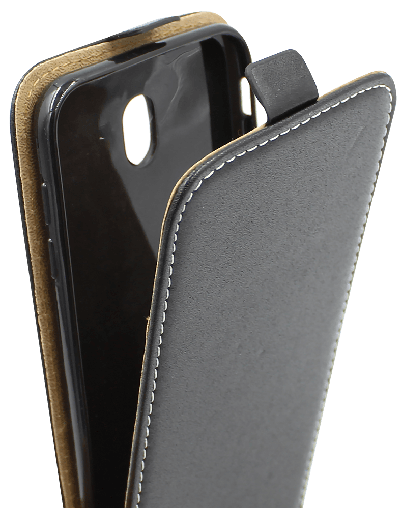 Samsung Galaxy J7 2017 Dual (J730) lenyíló flipes bőrtok fekete