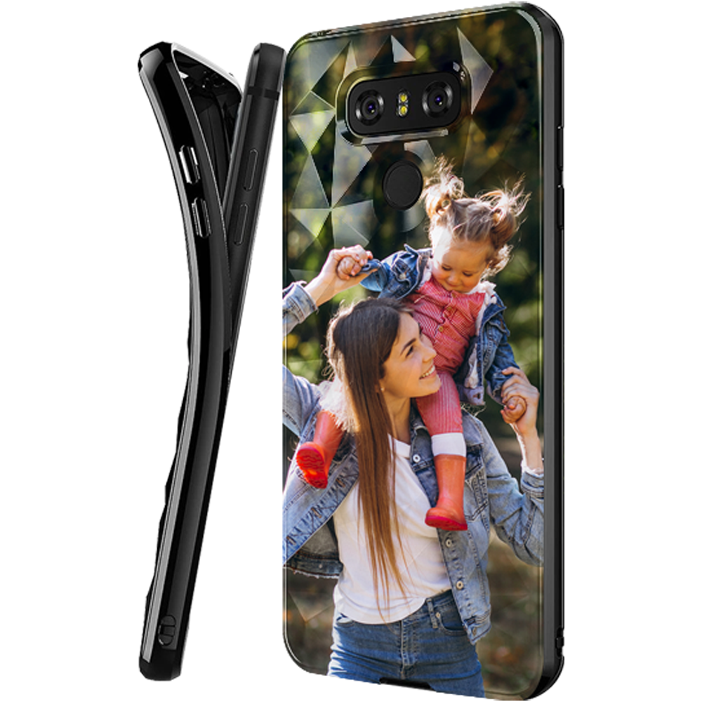 Samsung Galaxy A6 2018 Dual (A600) szilikon tok 3D gyémántmintás fekete