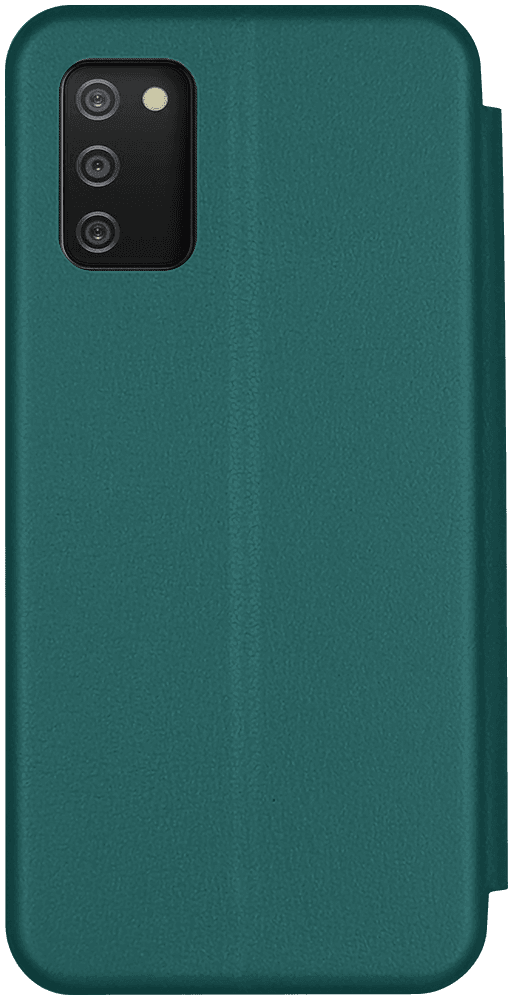 Samsung Galaxy A02s (SM-A025) oldalra nyíló mágneses flipes bőrtok prémium minőség sötétzöld