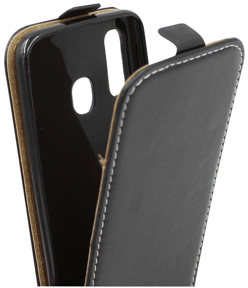 Samsung Galaxy A40 (SM-405) lenyíló flipes bőrtok fekete