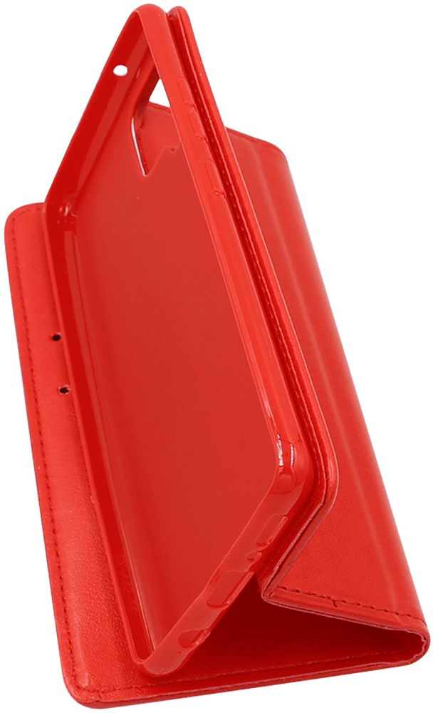 Samsung Galaxy A42 5G (SM-A426B) oldalra nyíló flipes bőrtok asztali tartó funkciós piros