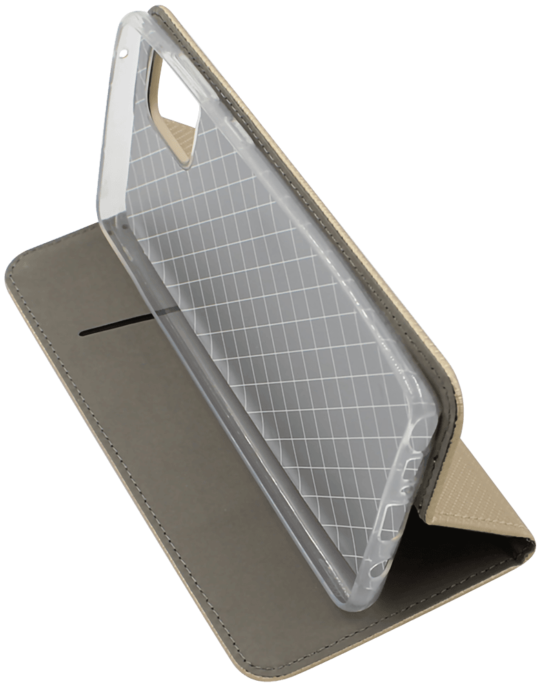 Samsung Galaxy Note 10 Lite (SM-N770F) oldalra nyíló flipes bőrtok rombusz mintás arany