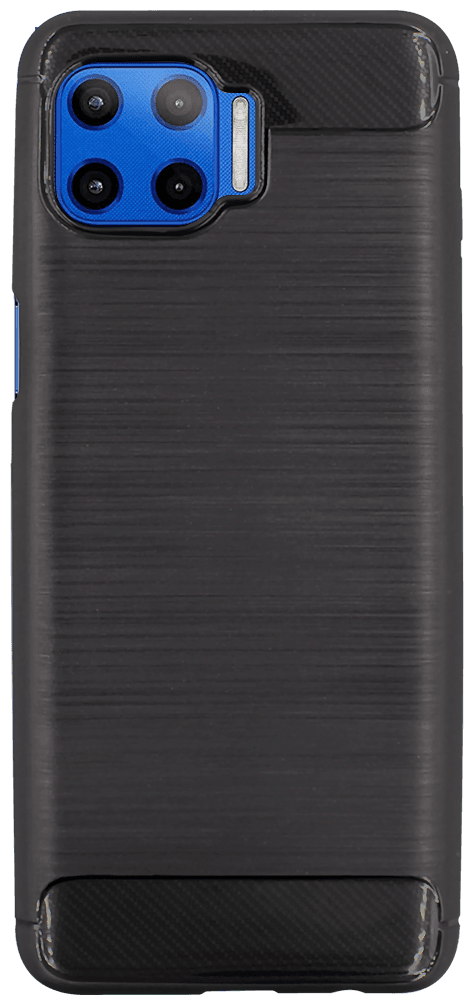 Motorola Moto G 5G Plus ütésálló szilikon tok szálcsiszolt-karbon minta légpárnás sarok fekete