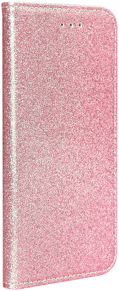 Motorola Moto G 5G Plus oldalra nyíló flipes bőrtok csillámos rozéarany