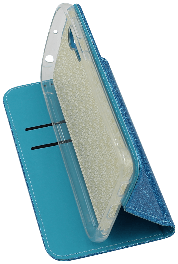 Samsung Galaxy Xcover 5 (SM-G525F) oldalra nyíló flipes bőrtok csillámos kék