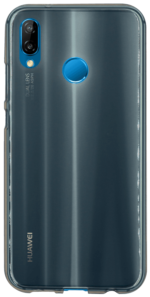 Huawei P20 Lite szilikon tok matt-fényes keret füstszínű