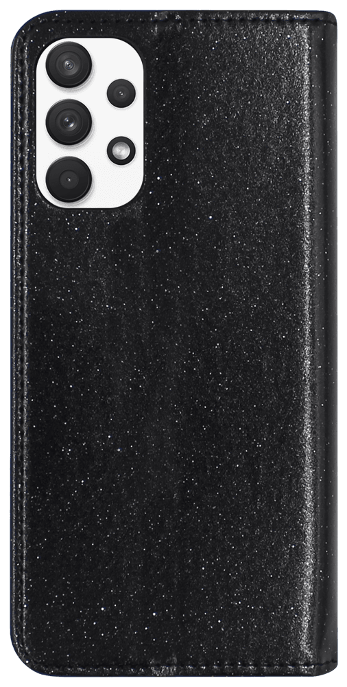 Samsung Galaxy A32 4G (SM-A325F) oldalra nyíló flipes bőrtok csillámos fekete