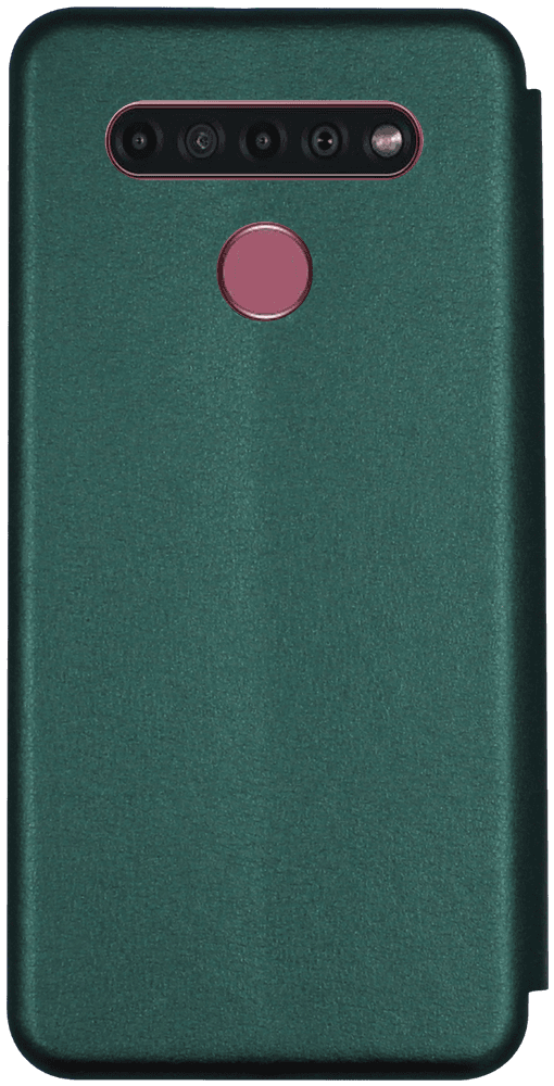 LG K51S oldalra nyíló mágneses flipes bőrtok prémium minőség sötétzöld