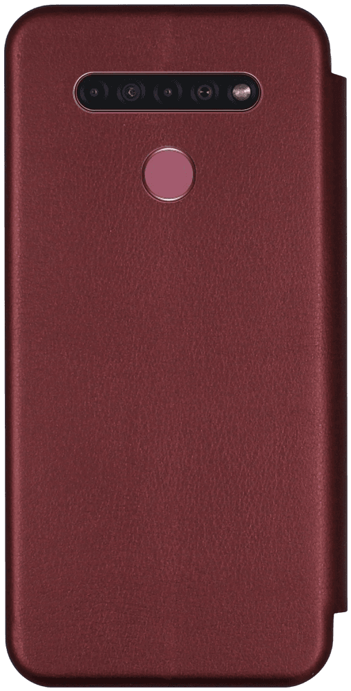 LG K51S oldalra nyíló mágneses flipes bőrtok prémium minőség bordó