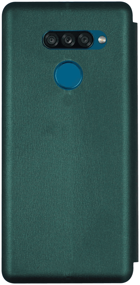 LG K50S oldalra nyíló mágneses flipes bőrtok prémium minőség sötétzöld