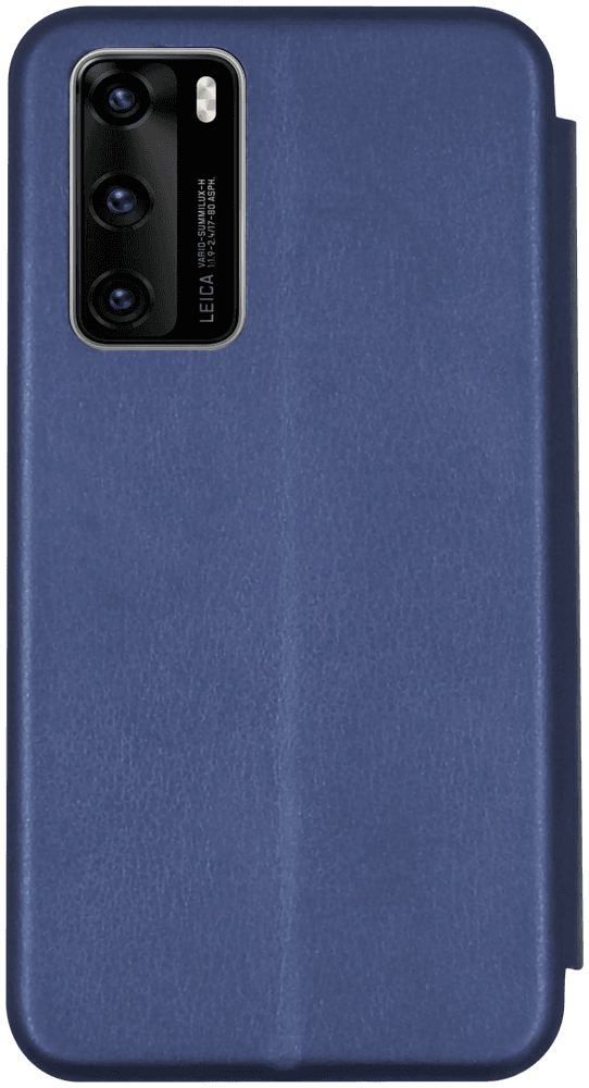 Huawei P40 oldalra nyíló mágneses flipes bőrtok prémium minőség sötétkék