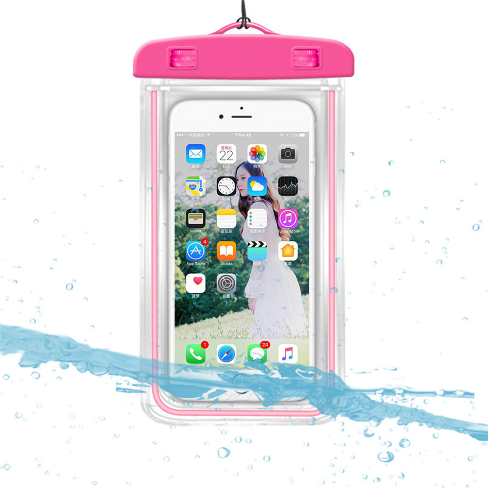 HTC Desire 12 vízálló tok univerzális fluoreszkáló rózsaszín