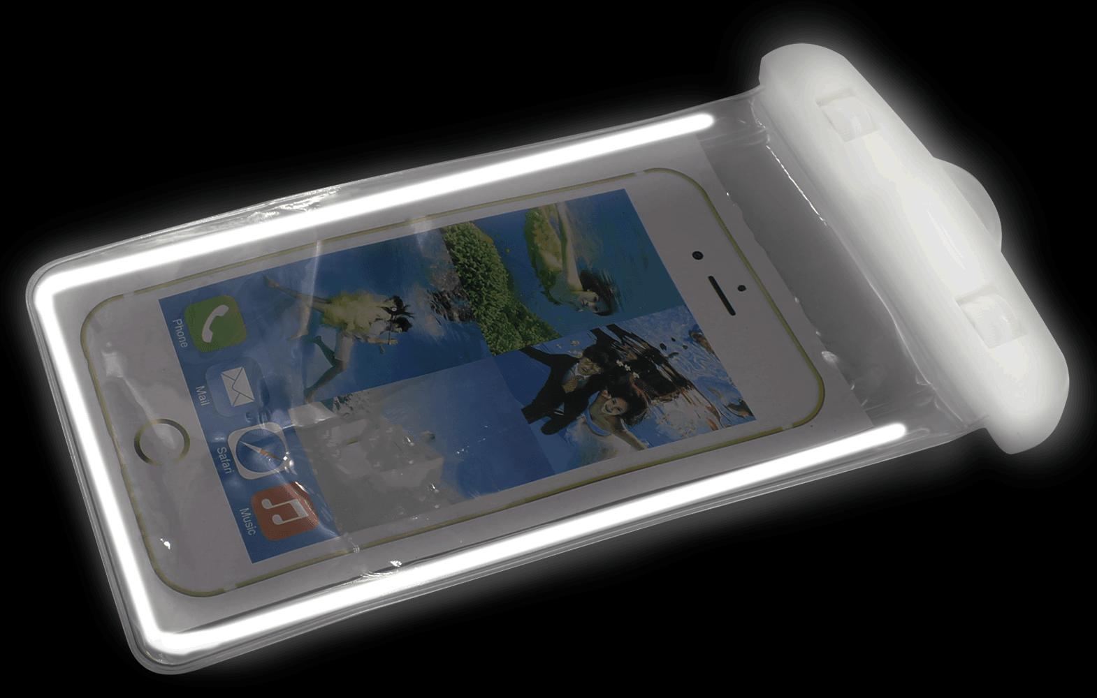 LG Q8 vízálló tok univerzális fluoreszkáló fehér