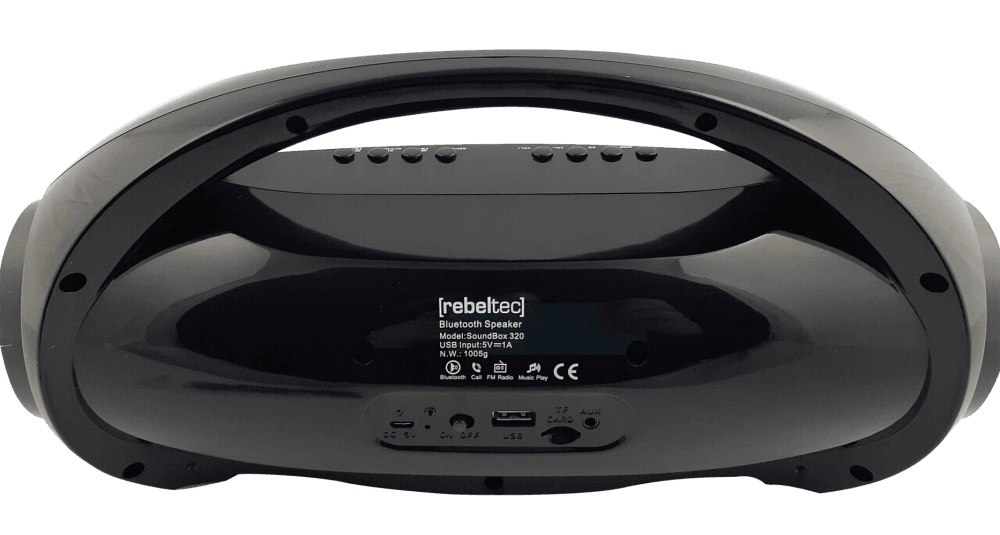 Alcatel 1S (OT-5024D) kompatibilis bluetooth hangszóró Rebeltec Soundbox fekete