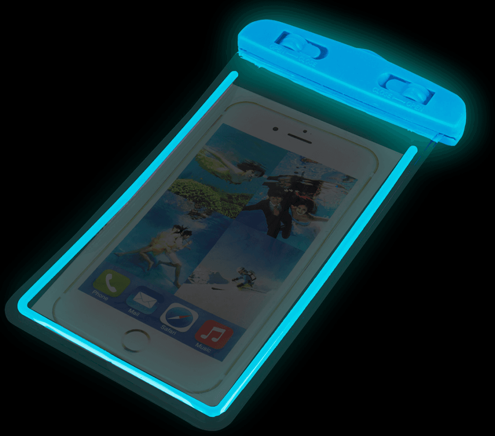 Huawei Y6 2017 vízálló tok univerzális fluoreszkáló kék