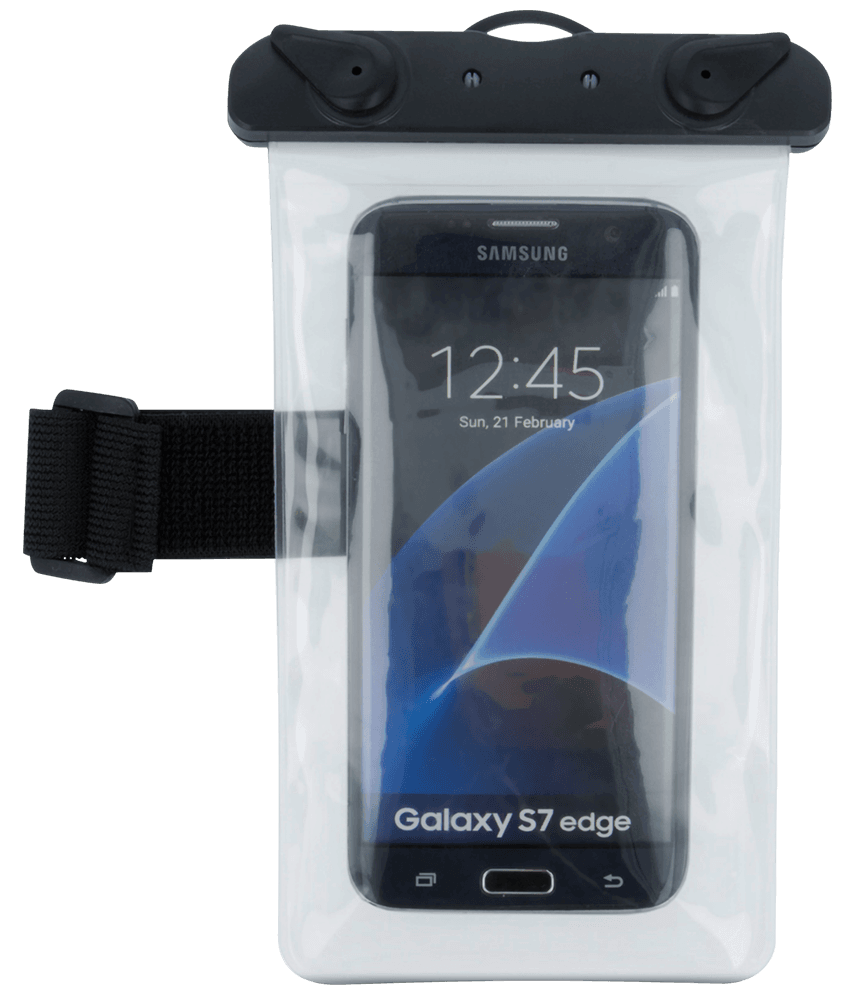 Samsung Galaxy J1 2016 (J120) vízálló tok univerzális, karszalaggal fekete