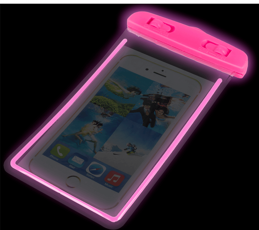 Apple iPhone 8 vízálló tok univerzális fluoreszkáló rózsaszín