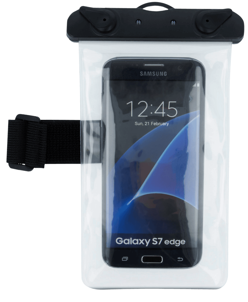 Samsung Galaxy J7 2016 (J710) vízálló tok univerzális, karszalaggal átlátszó