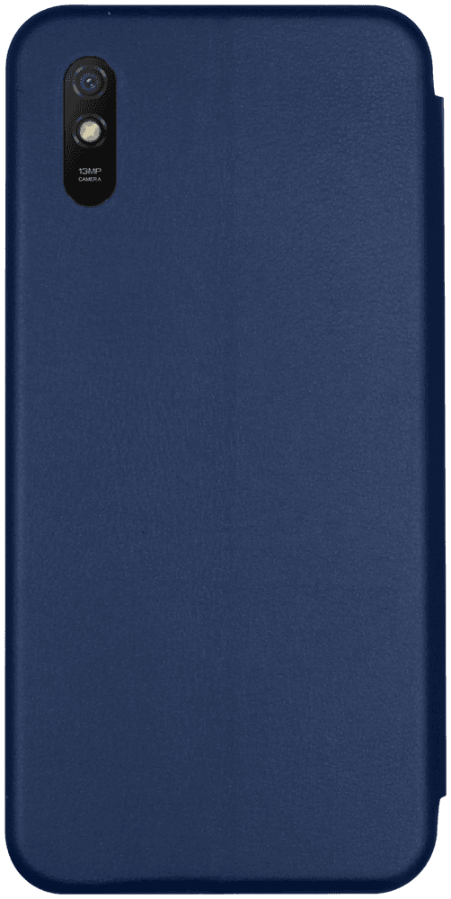 Xiaomi Redmi 9A oldalra nyíló mágneses flipes bőrtok prémium minőség sötétkék