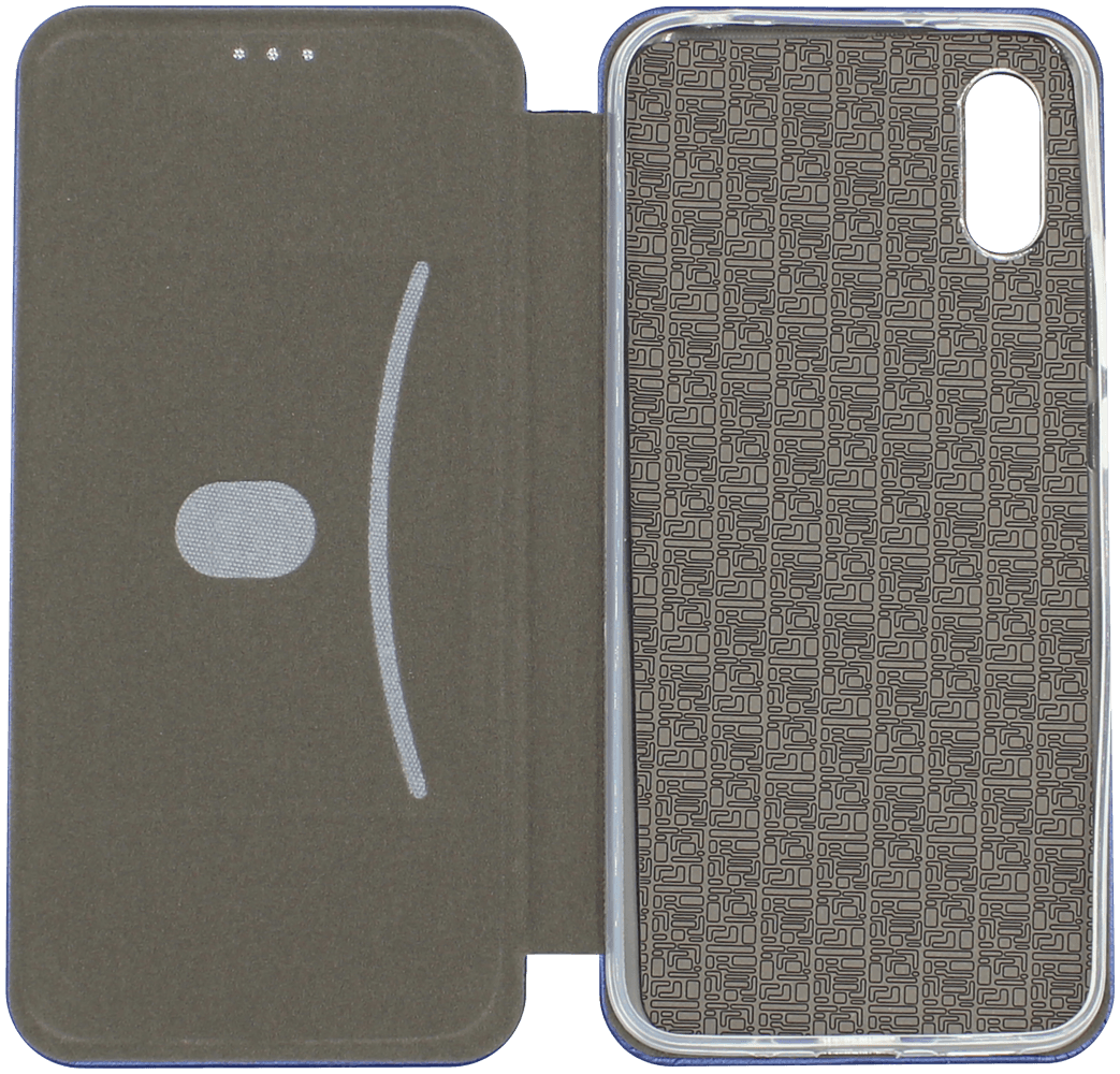 Xiaomi Redmi 9A oldalra nyíló mágneses flipes bőrtok prémium minőség sötétkék