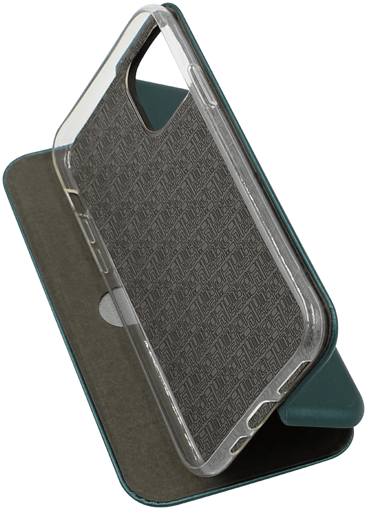 Apple iPhone 11 Pro oldalra nyíló mágneses flipes bőrtok prémium minőség sötétzöld